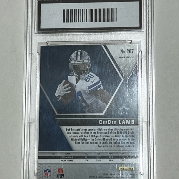 2020 Mosaic Pink Prizm PGA 10 CeeDee Lamb Graded Rookie Card Dallas Cowboys 🔥🏈 - Picture 2 of 2